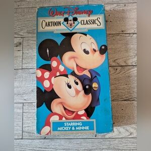 Disney Cartoon Classics VHS Tape Blue, Black, and Red